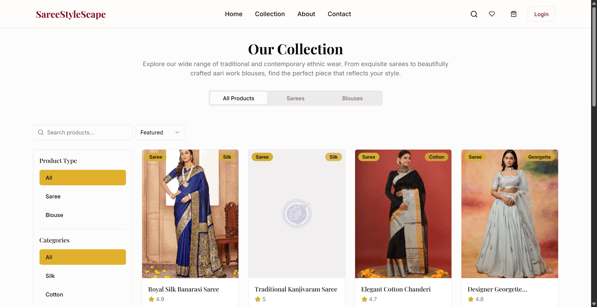 Product Listing and Collections Page